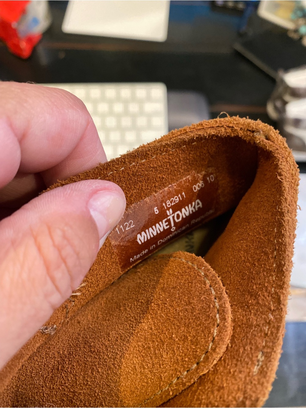 Minnetonka Toddler Chestnut Suede Fringe Moccasins - Picture 8 of 10